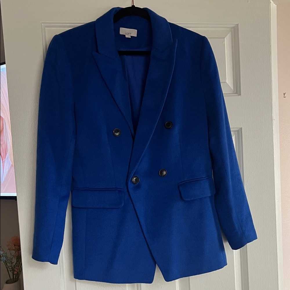 LOFT Royal Blue Double-Breasted Blazer